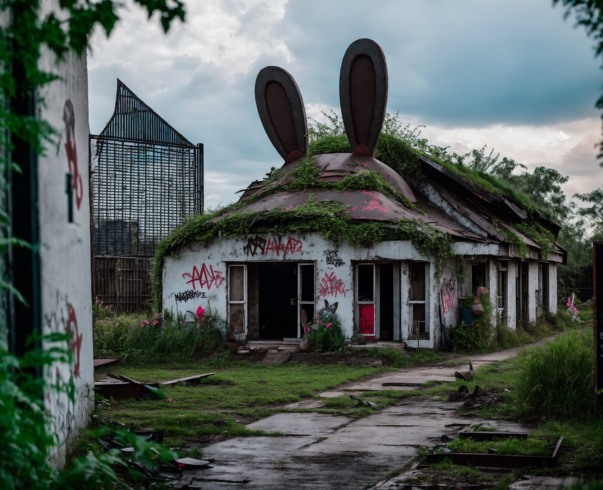 00992-109220845-(raw photo_1.2), a building that has some graffiti on it (with big rabbit ears_1.3), cinematic lighting photography, soviet yard.jpg